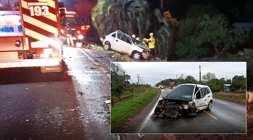 Mulher morre e outras três ficam feridas em colisão frontal na SC-480