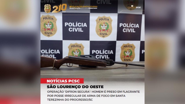 Homem é preso em flagrante por posse irregular de arma de fogo