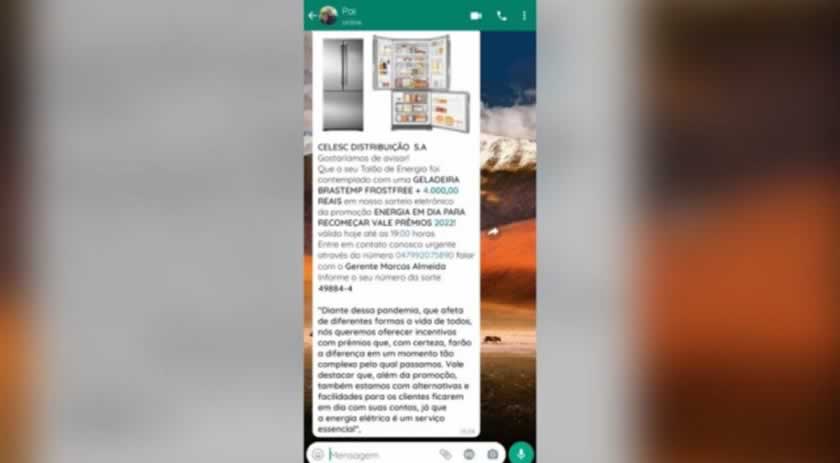 Entenda o golpe que sorteia geladeiras em SC