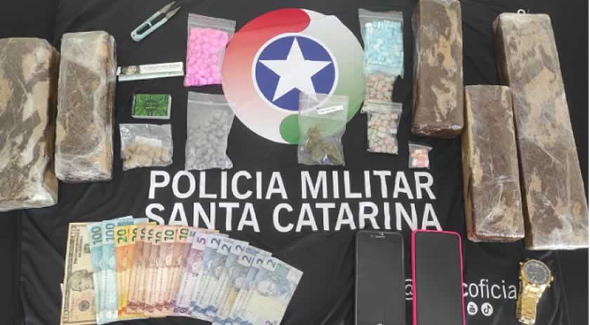 Homem é preso pela Polícia Militar por tráfico de drogas