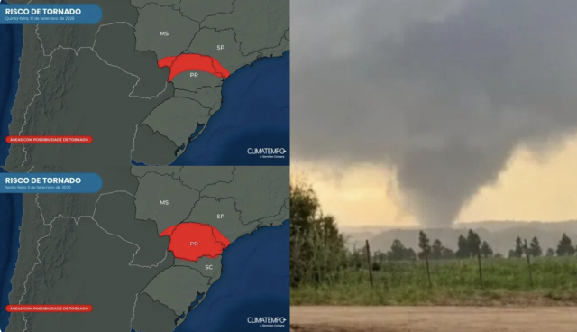 Paraná tem risco de tornados e microexplosões com avanço de ciclone e frente fria