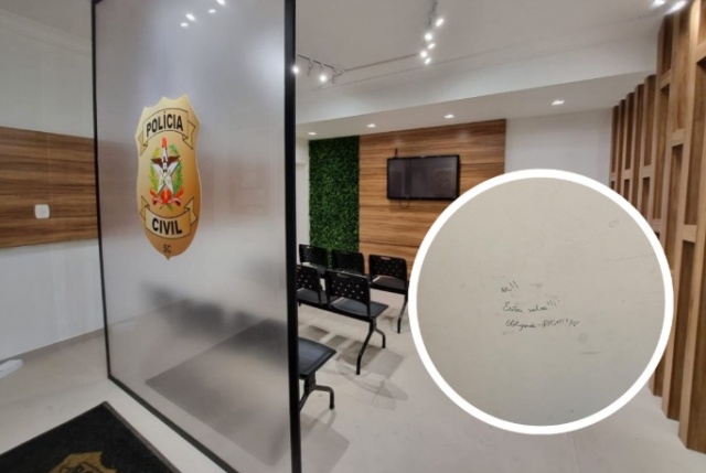 Recado inesperado de criança em parede de delegacia surpreende policiais em SC: ‘Estou salva’