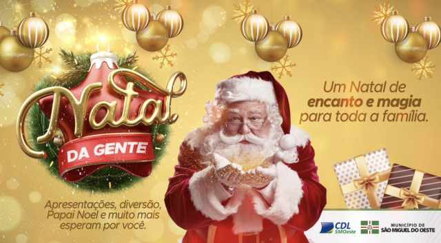 São Miguel do Oeste abre oficialmente o Natal da Gente com a chegada do Papai Noel