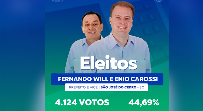 Fernando Will é eleito prefeito no município de São José do Cedro