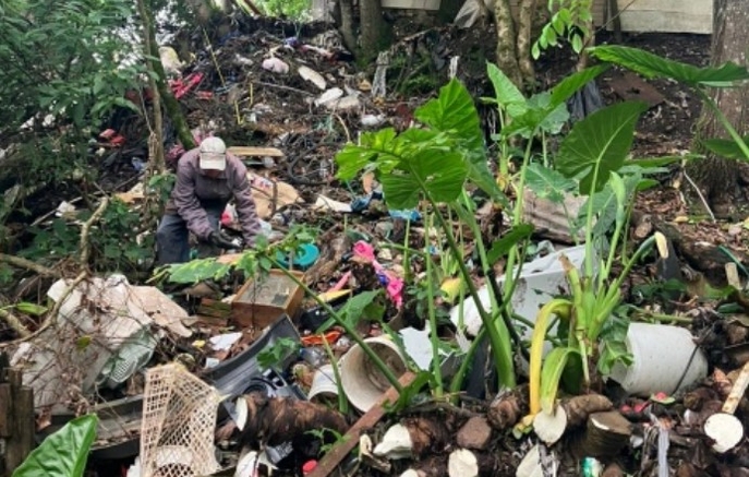 Mutirão da Prefeitura limpa área de preservação no Bairro Sagrado Coração de Jesus